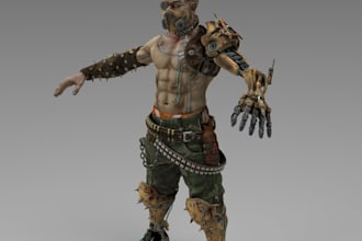 refined 3d character model, 4k texture, ue5 rig, unreal unity game, 3d animation