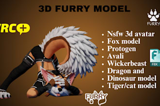 create custom vrchat avatars, furry models, nsfw avis, vseeface and animaze