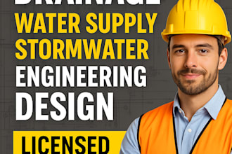 drainage water supply stormwater engineering design, civil site plan expert
