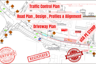 design traffic control plan , parking lot , road plan driveway plan