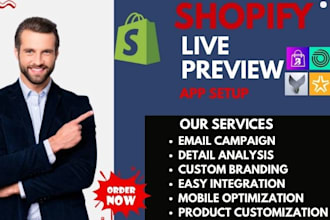 setup shopify live preview areviews okendo rivyo zepto playbackpro webzye ipo