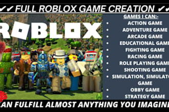 roblox game developer, scripting, UI, assets, maps gfx, thumbnails animations