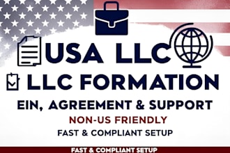 register your US llc file ein 5472 1120 itin support, business consulting tax id