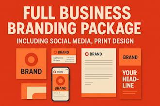 create full business branding package including social media, print design