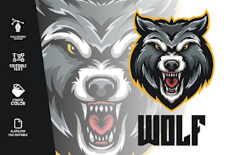 make colorful wolf mascot logo illustration