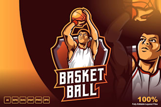 do sport volleyball basketball cartoon logo
