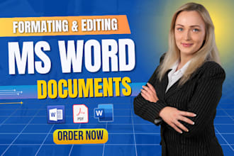 design, format, edit and type microsoft word documents