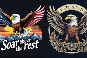 make retro t shirt bird eagle logo