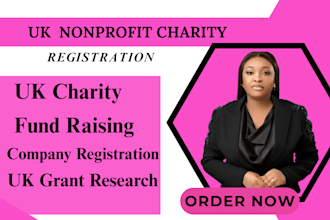 write an application for register UK charity, UK companies, UK grant wrinting