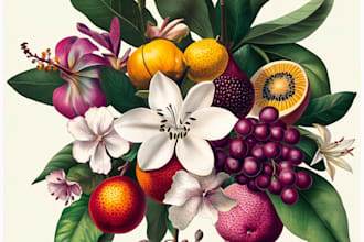 create a beautiful vintage botanical illustration poster for you