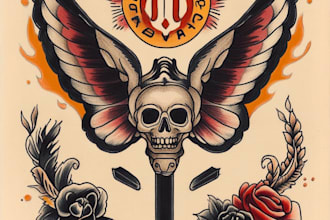 custom drawing your traditional or old school tattoo design