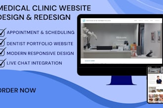design redesign medical dental clinic hospital, pharmacy  or healthcare website