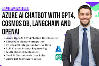 develop ai chatbot, azure open ai chatbot, lim langchain, saas, azure cosmos db