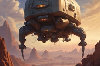 make sci fi character illustration or sci fi character art