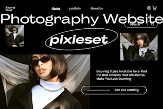 design pixeset website, smugmug website, print store, booking for photography