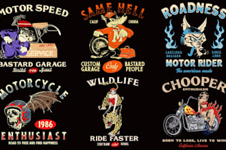 draw motorcycle illustration theme