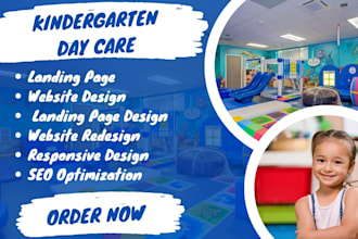 build kindergarten, preschool, childcare, daycare, children education website