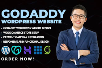 webshop webstore ecommerce wordpress website on godaddy bluehost hostinger ionos