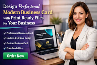 design professional modern business card with print ready files for your busines