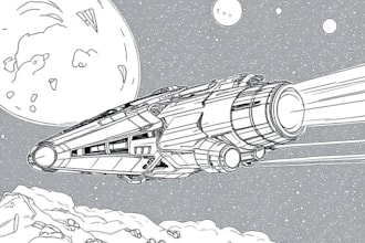 make best sci fi art spaceship or any vehicle design for you