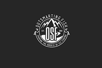 design outsmarting fish fly fishing blog logo