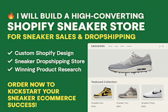 do shopify ecommerce store for sneaker sales sneaker dropshipping store design