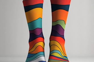 draw a custom and unique socks design art for you