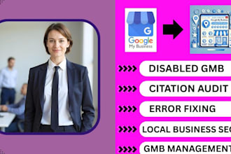 do citation audit, error fixing, local business seo, fix disabled gmb management