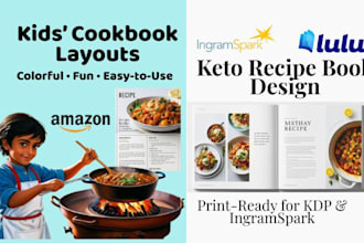 design a canva kids cookbook layout, keto meal recipes for KDP and ingramspark