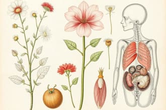 do botanical and anatomical scientific illustrations