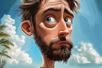 draw cartoon avatar, cartoon character, caricature, logo