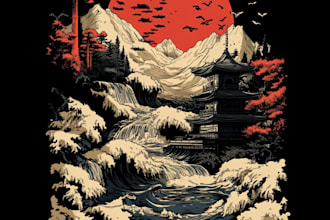 design amazing japanese or anime t shirt for your brand