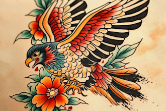 make awesome old school tattoo style design