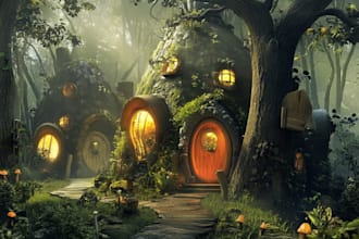 make 2d, scifi, fantasy, realistic environment or concept art