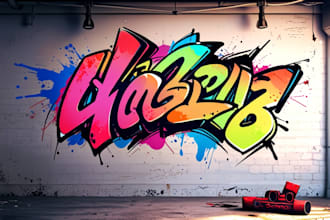 create graffiti illustration for your logo or brand