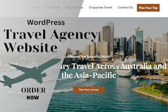design travel agency, tour booking website and landing pages in wordpress