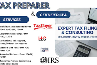 be tax consultant, file US tax return, amended tax, form 1120, 1040 to irs