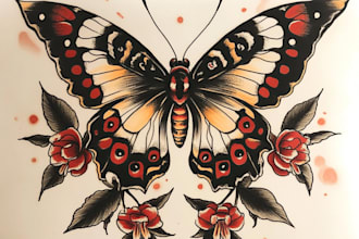 create awesome old school tattoo style design