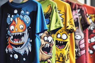 draw amazing cartoon t shirt design for you