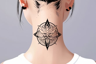 draw minimalist tattoo or line art design with my style