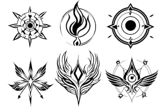 design traditional line art minimalist tattoo flash for you