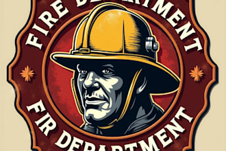 design high quality vintage fire fighter logo with free source file
