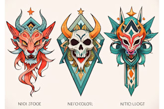 create a unique tattoo design,neo traditional, old school