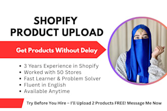 write SEO optimized shopify product descriptions and shopify uploading listing
