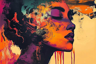 draw a digital abstract art illustration