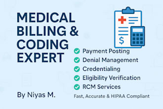 manage complete rcm services including billing and credentialing