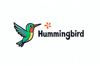design wonderful hummingbird mascot logo within 1 day