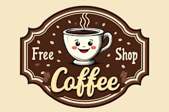 make eye catching coffee cup and shop mascot logo design for you