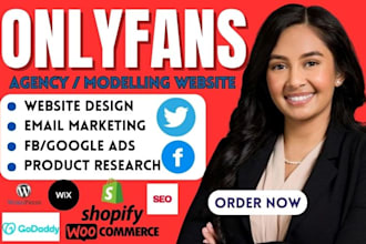 build onlyfans agency website adult shopify store, modelling website