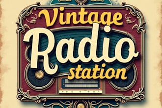design high quality vintage radio logo with free source file